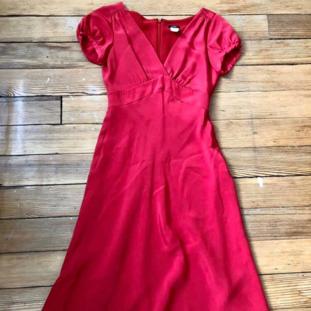 Silk J CREW dress, red